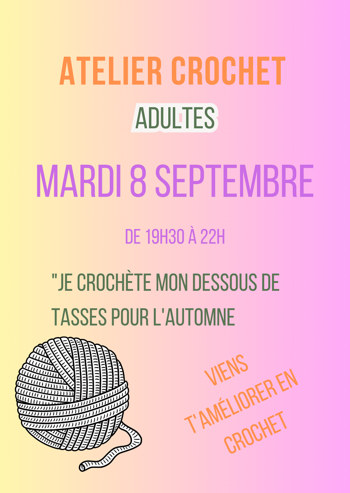 Atelier crochet adultes
